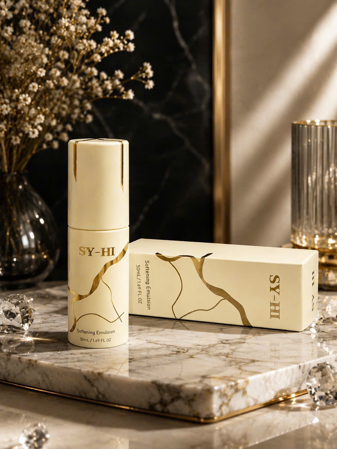 SY-HI Softening Emulsion 50ml cùng hộp sản phẩm